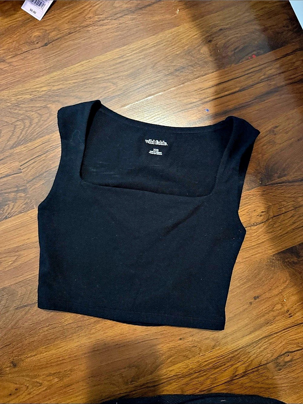 Wild Fable Square Neck Tank Top Black XXS Like New